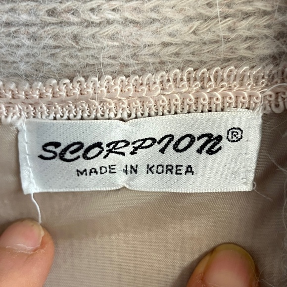 Vintage Korean made angora cardigan beaded embroidered rare open front longline - Picture 7 of 11